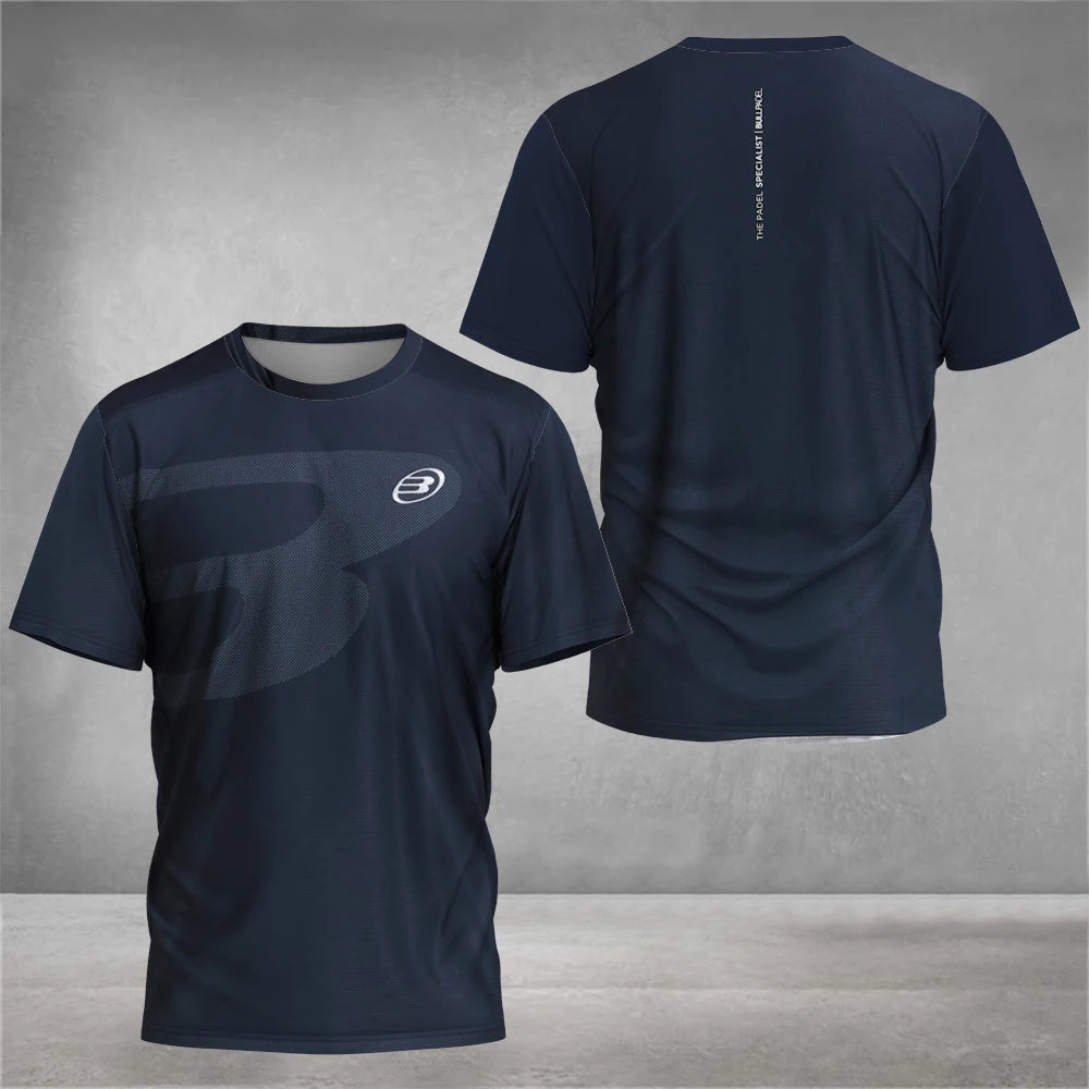 2025 New Padel Element Print Quick-drying Short Sleeve Men's Tennis Breathable Wear Men's Ultra-thin Fitness T-shirt Casual Top