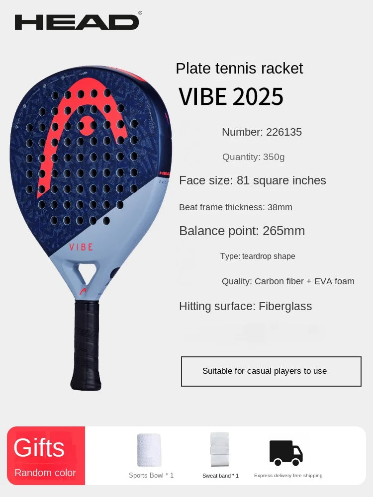 HEAD Padel Cage Plate Racket - ZEPHYR Series All Carbon Tennis Racket