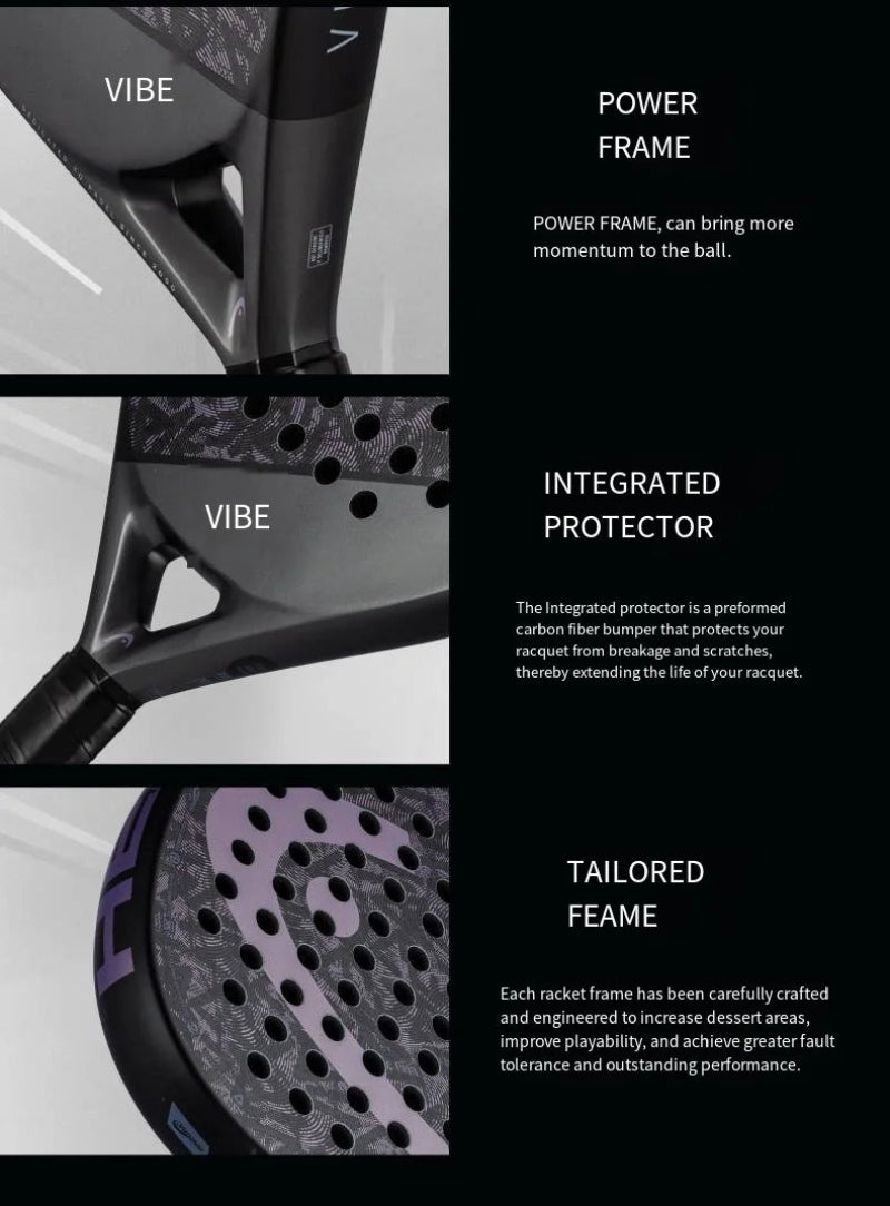 HEAD Padel Cage Plate Racket - ZEPHYR Series All Carbon Tennis Racket