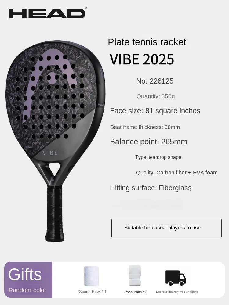 HEAD Padel Cage Plate Racket - ZEPHYR Series All Carbon Tennis Racket