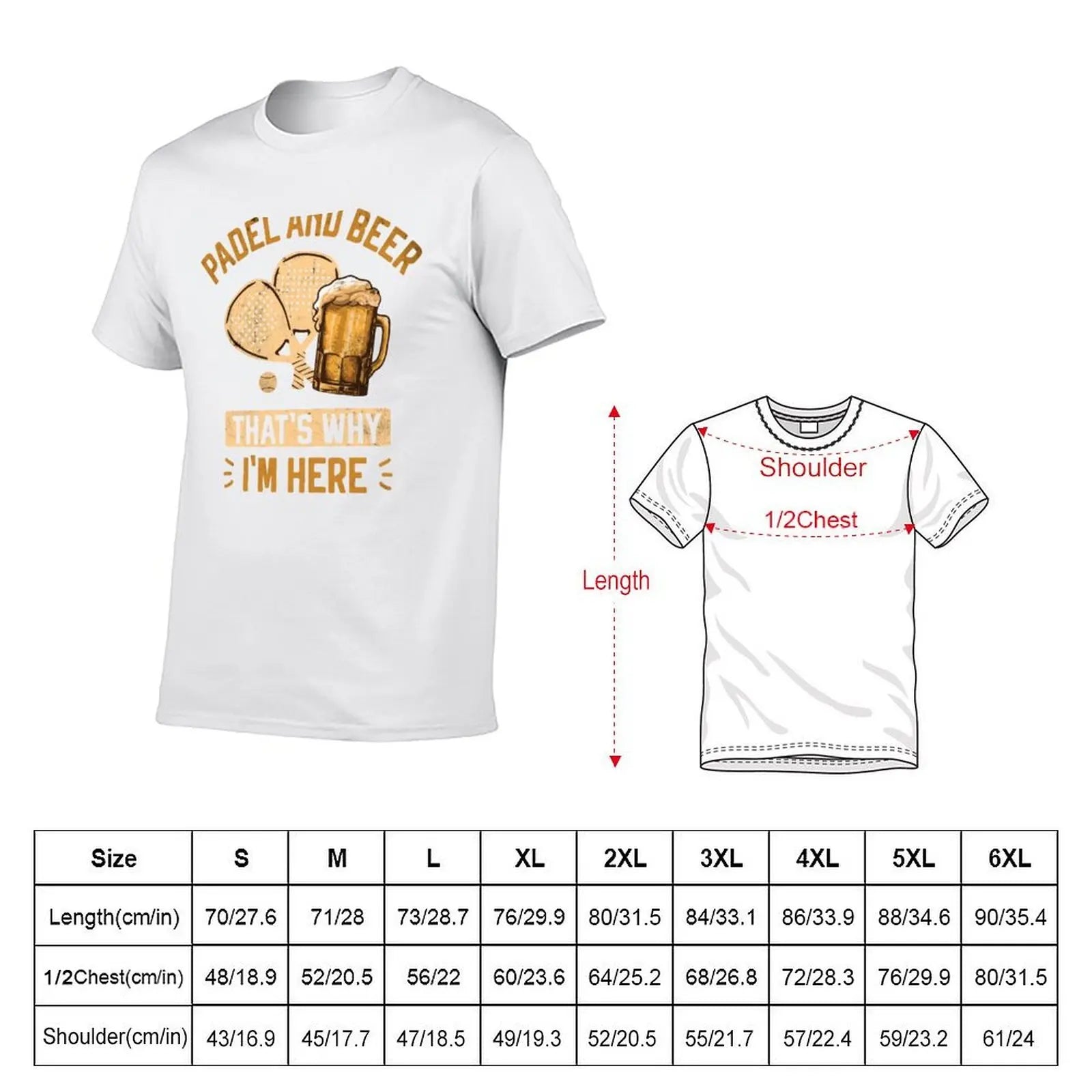 Padel & Beer That's Why I'm Here - Funny Padel T-Shirt for Beer Lovers