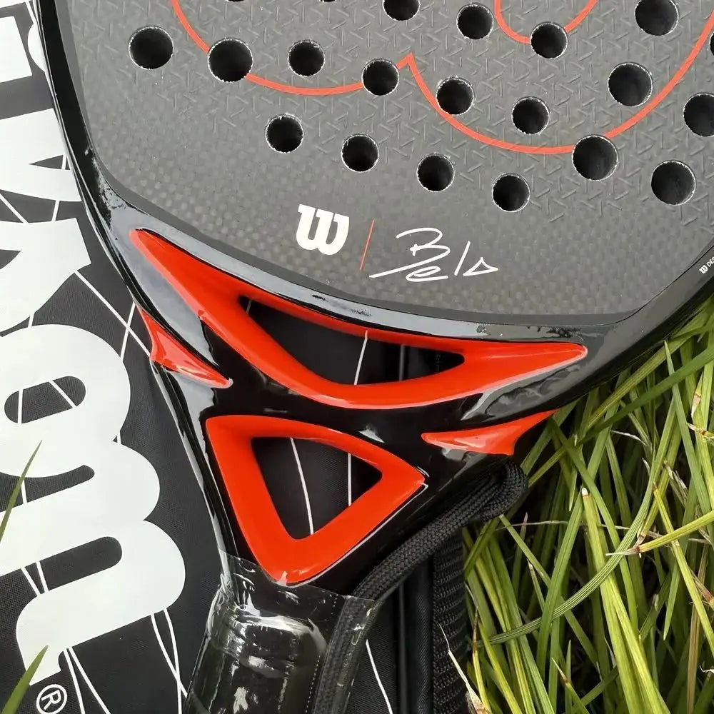 Wilson Professional Tennis Rackets Carbon Fibre Surface Diamond Shape with Eva Memory Flex Foam Core Padel Tennis Racquets