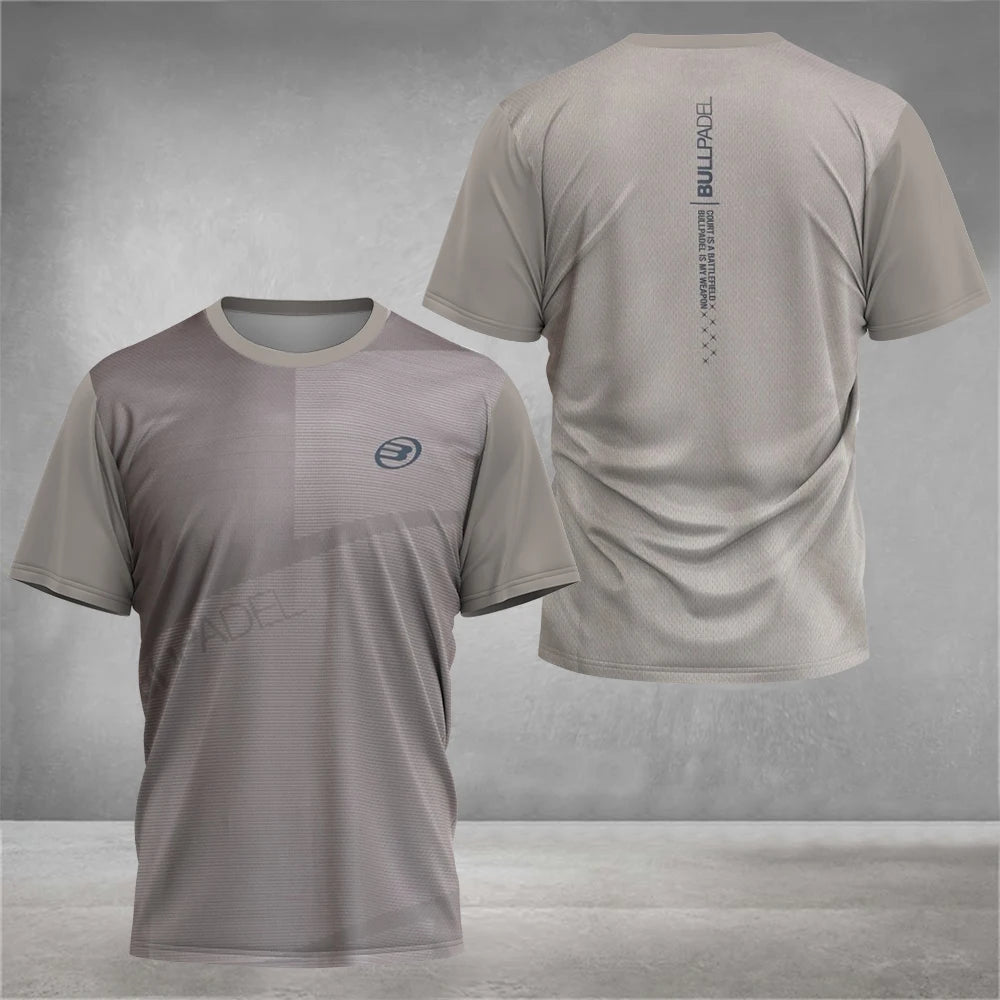 2025 New Padel Element Print Quick-drying Short Sleeve Men's Tennis Breathable Wear Men's Ultra-thin Fitness T-shirt Casual Top