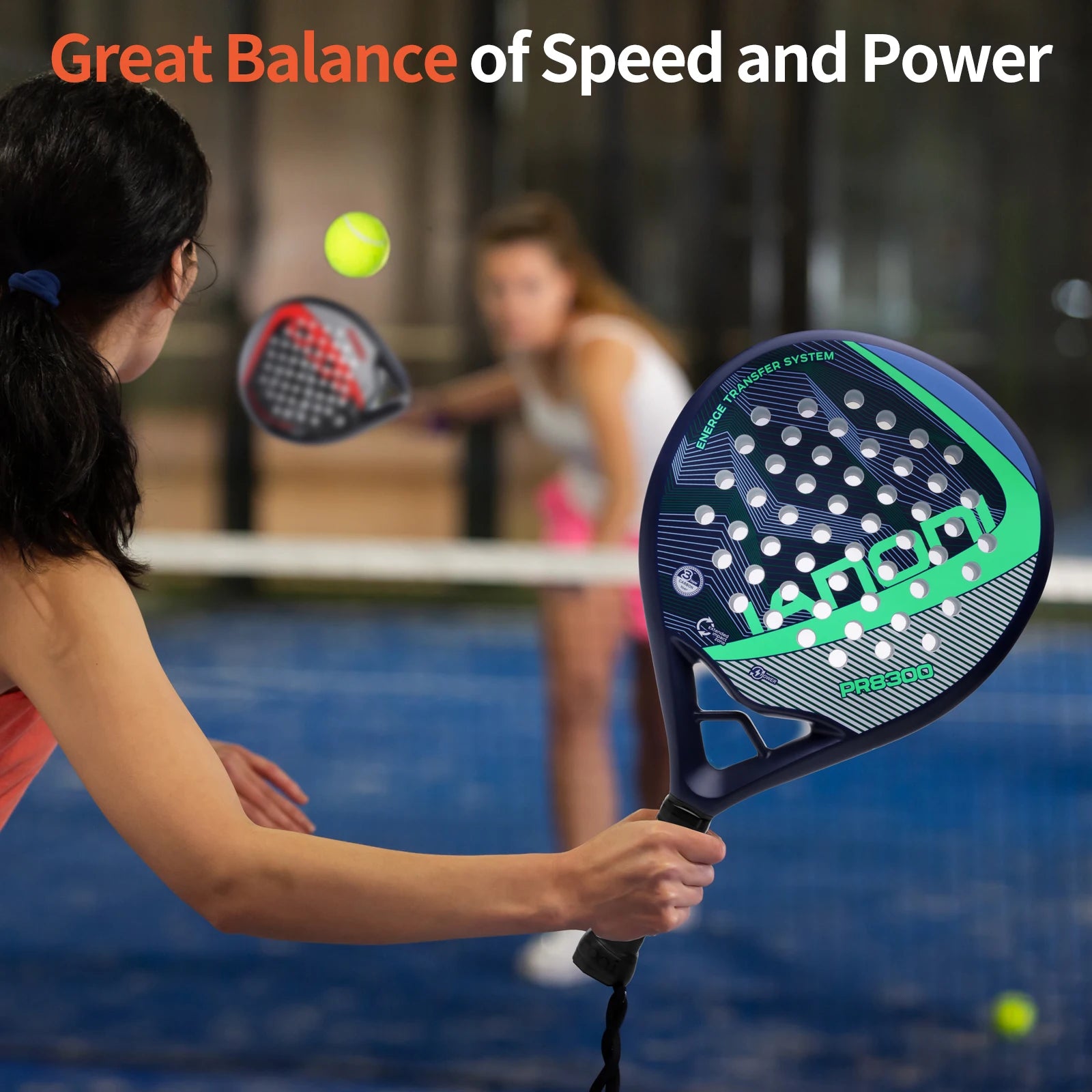 IANONI Padel Racket Carbon Fiber Surface with EVA Memory Flex Foam Core Lightweight Padel Racquet