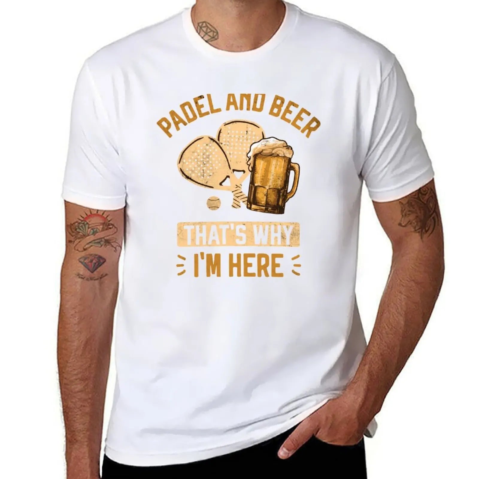 Padel & Beer That's Why I'm Here - Funny Padel T-Shirt for Beer Lovers