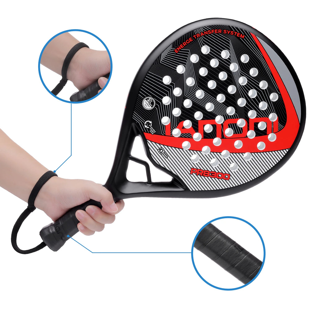 IANONI Padel Racket Carbon Fiber Surface with EVA Memory Flex Foam Core Lightweight Padel Racquet