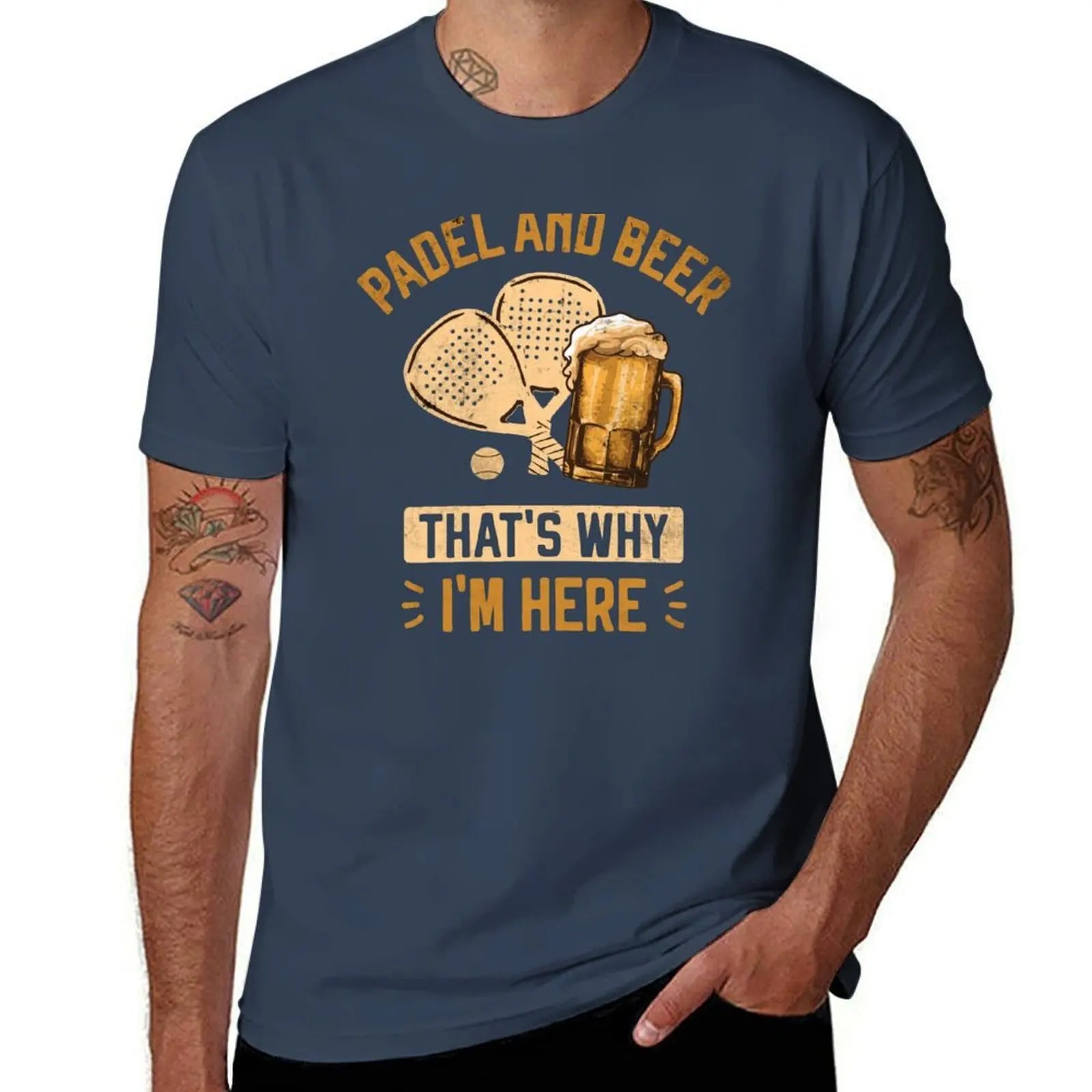 Padel & Beer That's Why I'm Here - Funny Padel T-Shirt for Beer Lovers