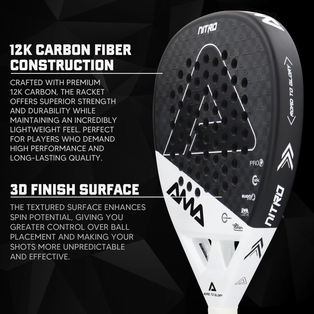 AMA SPORT Premium Carbon Fiber Padel Racket - 3K/12K/18K EVA Core