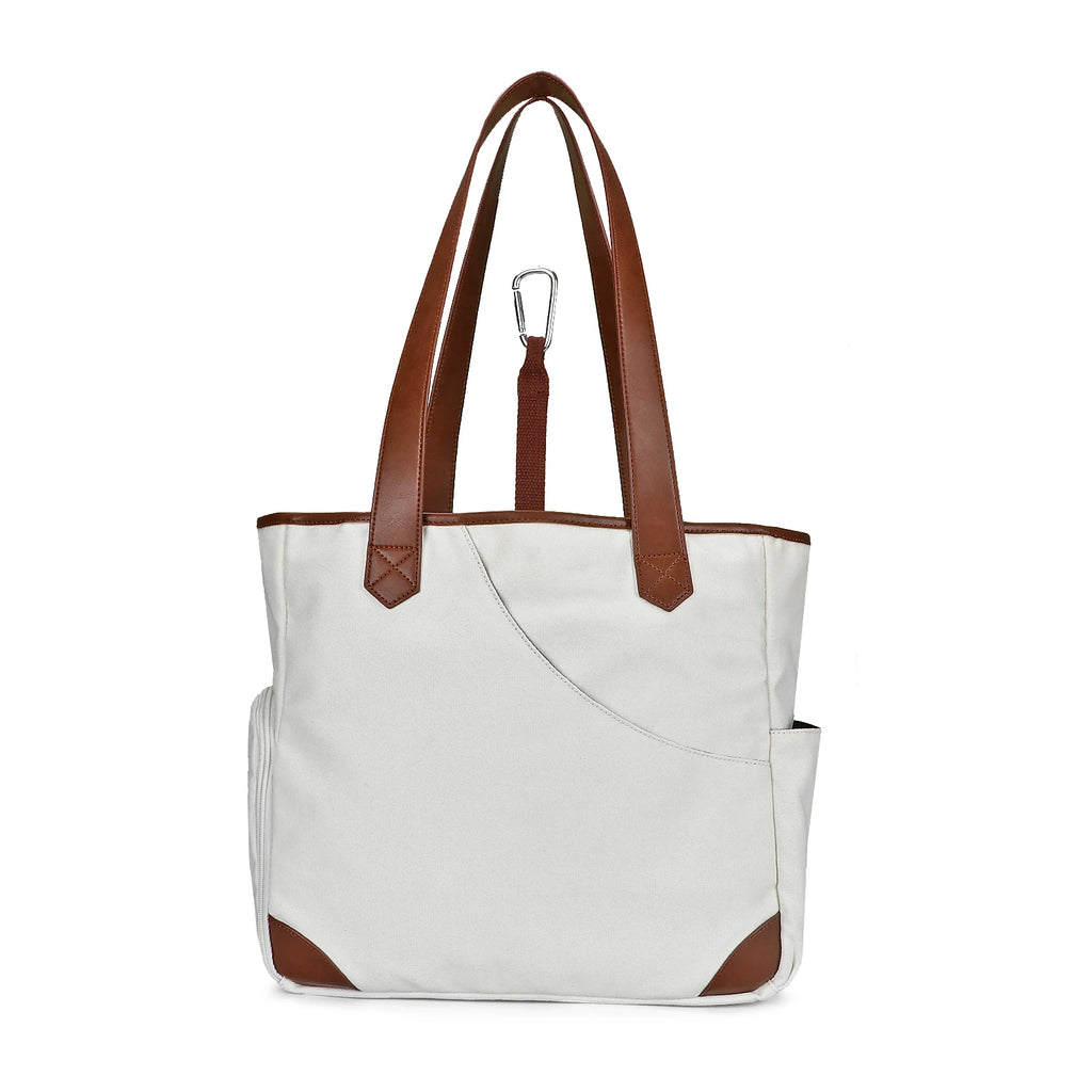 Tourbon Sports Padel Racket Shoulder Bag Canvas Tote Pickleball Paddle Bag with Shoe Compartment Large Capacity Light Weight