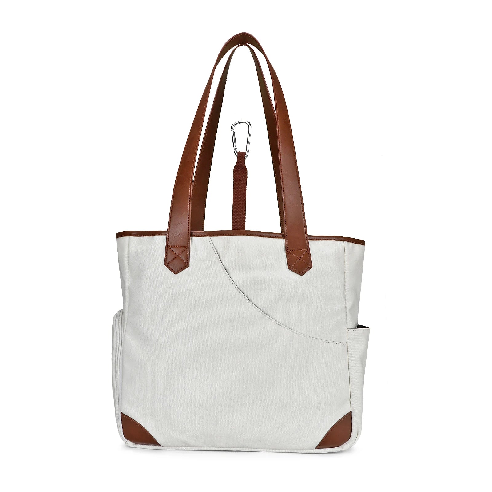 Tourbon Sports Padel Racket Shoulder Bag Canvas Tote Pickleball Paddle Bag with Shoe Compartment Large Capacity Light Weight