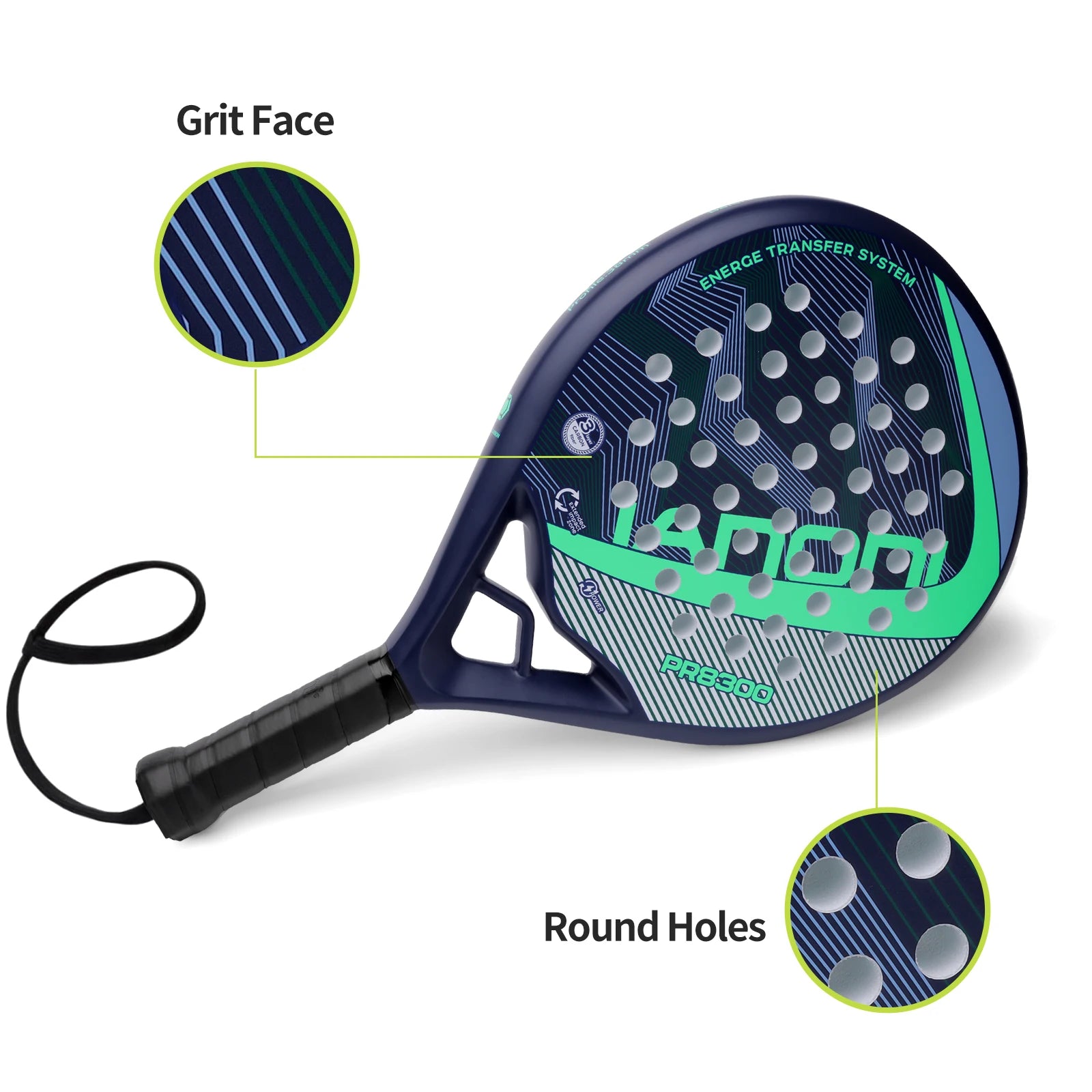 IANONI Padel Racket Carbon Fiber Surface with EVA Memory Flex Foam Core Lightweight Padel Racquet