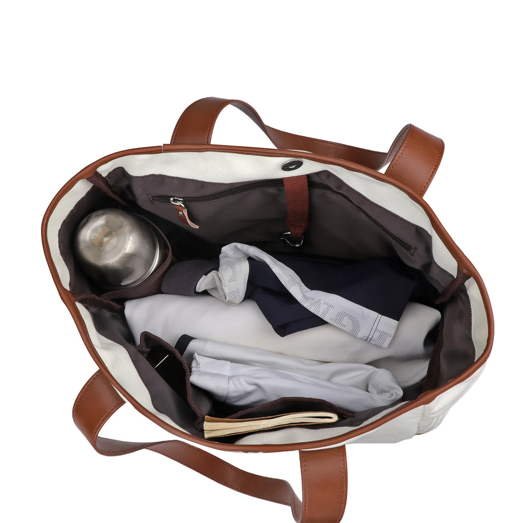 Tourbon Sports Padel Racket Shoulder Bag Canvas Tote Pickleball Paddle Bag with Shoe Compartment Large Capacity Light Weight