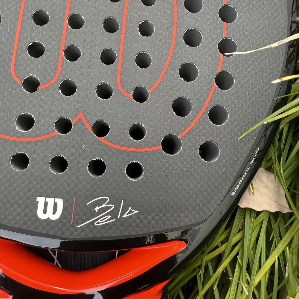 Wilson Professional Tennis Rackets Carbon Fibre Surface Diamond Shape with Eva Memory Flex Foam Core Padel Tennis Racquets