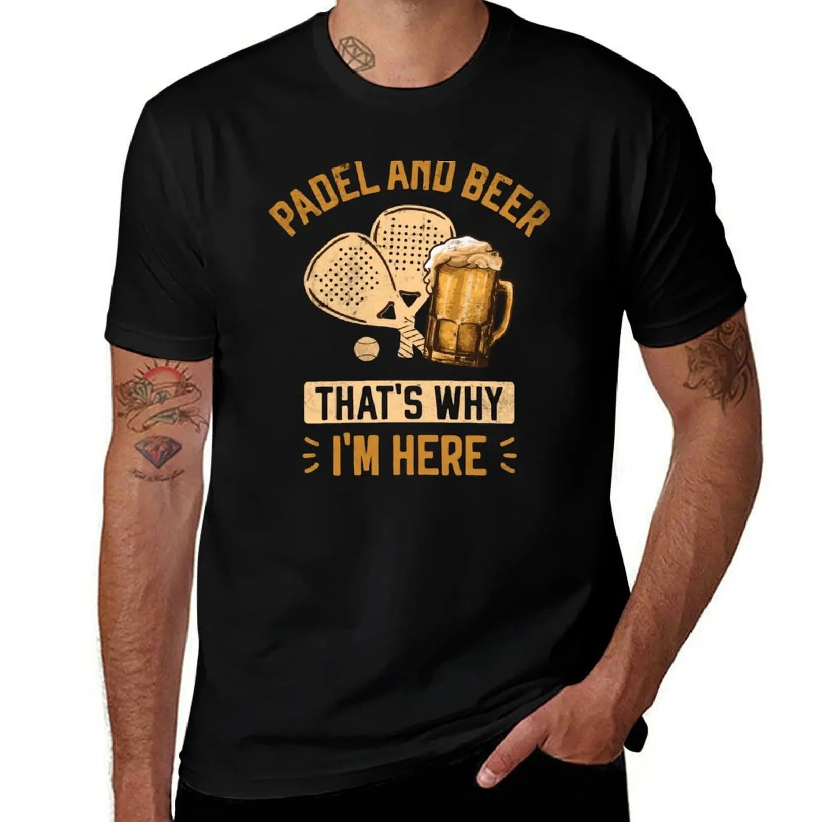 Padel & Beer That's Why I'm Here - Funny Padel T-Shirt for Beer Lovers