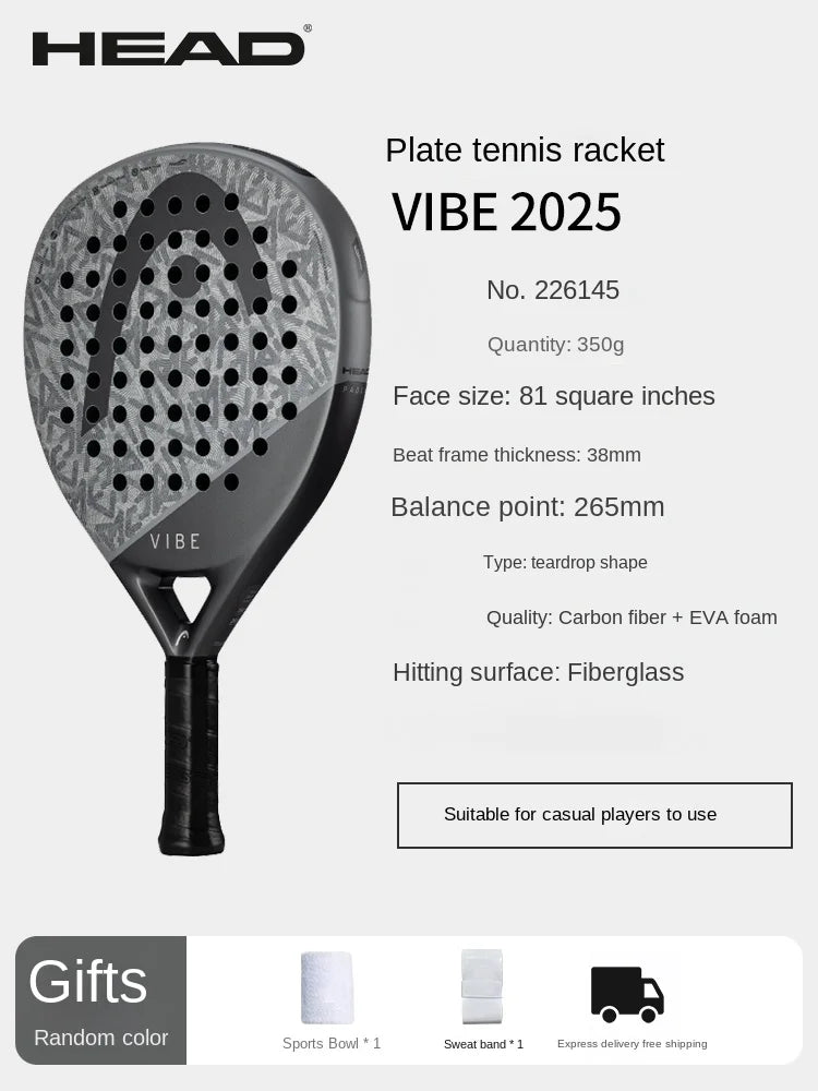 HEAD Padel Cage Plate Racket - ZEPHYR Series All Carbon Tennis Racket