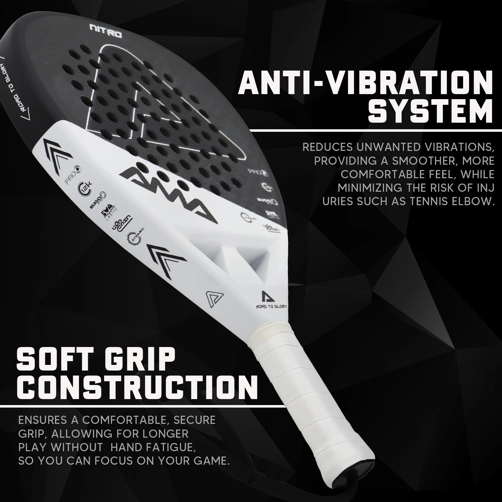 AMA SPORT Premium Carbon Fiber Padel Racket - 3K/12K/18K EVA Core