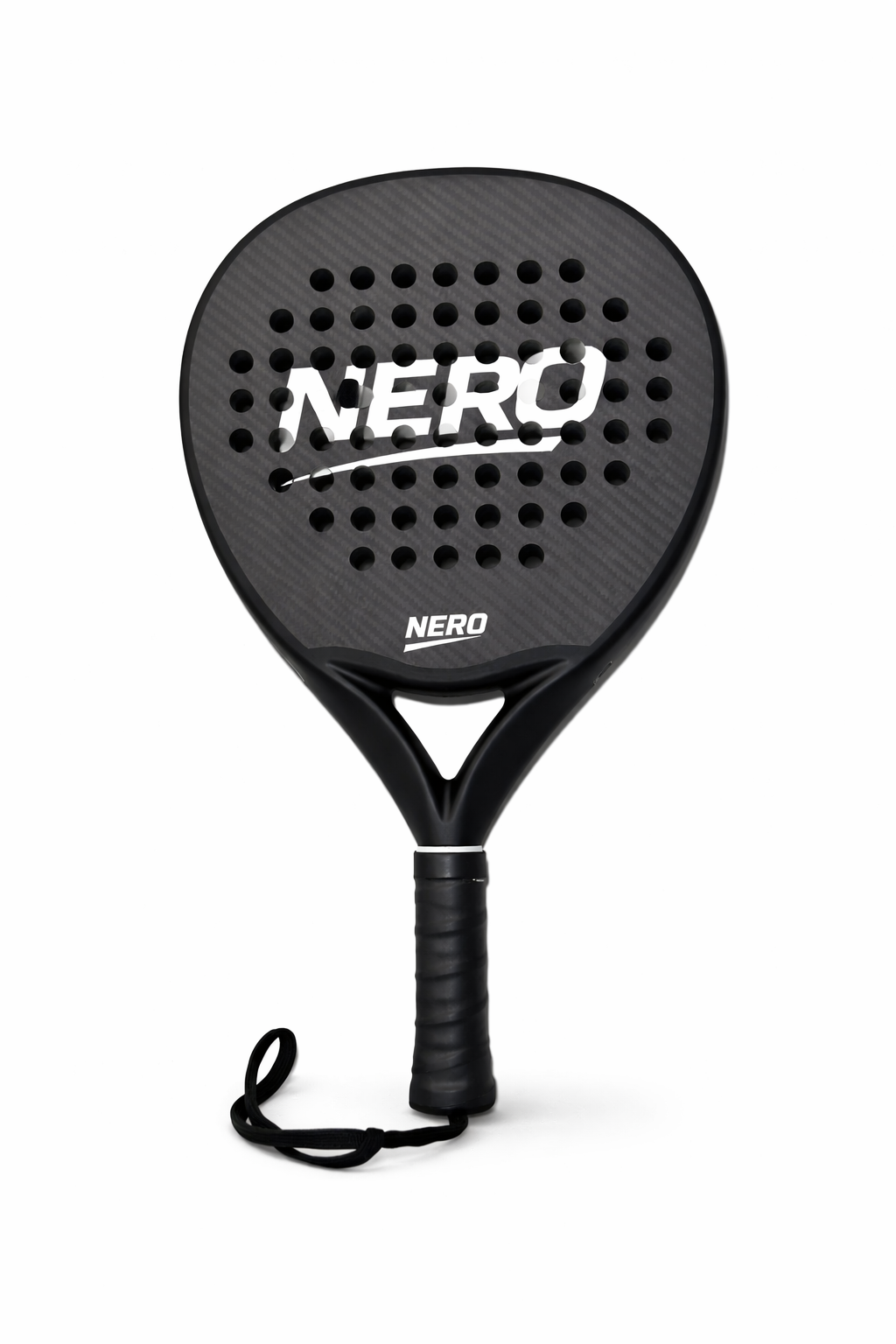Black Nero paddle racket on a white background